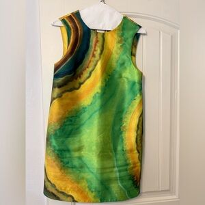 Alemais Green and Yellow Swirl Mini Dress
